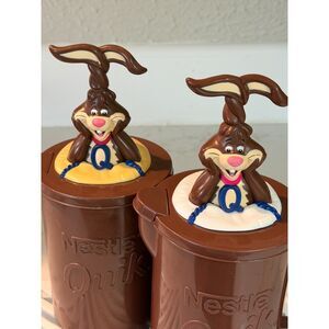 Vintage Plastic Nestle Quik Nesquik Bunny Pitchers Chocolate Milk Mixer Brown 2